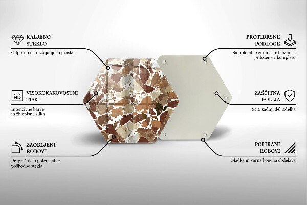 Üveg vágódeszka Kő díszítő foltok