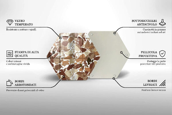 Üveg vágódeszka Kő díszítő foltok