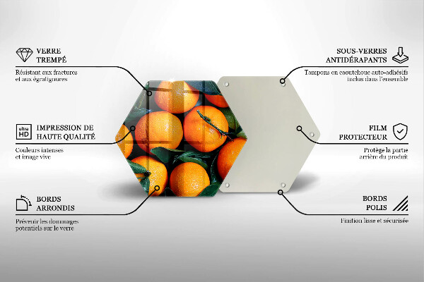 Üveg vágódeszka Narancs gyümölcs