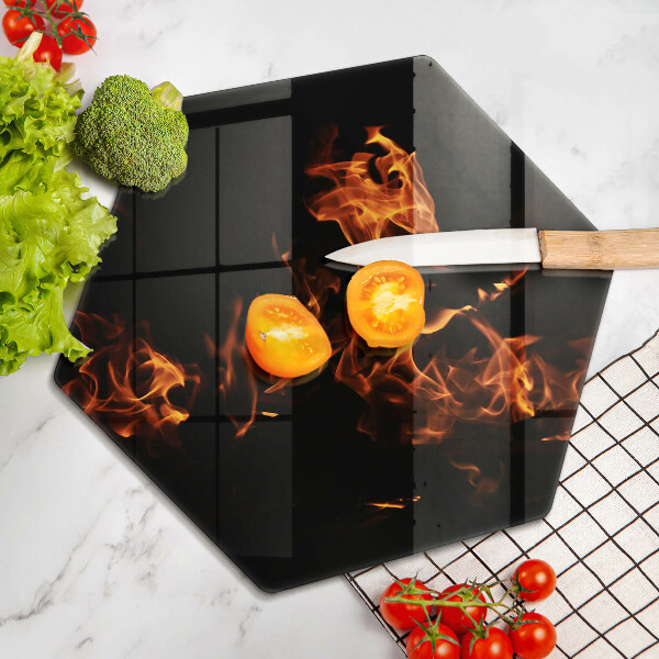 Üveg vágódeszka Gyújts egy élő lángot