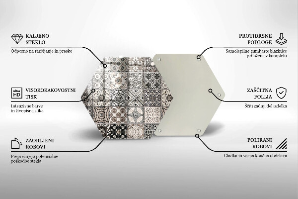 Üveg vágódeszka Dekoratív csempe