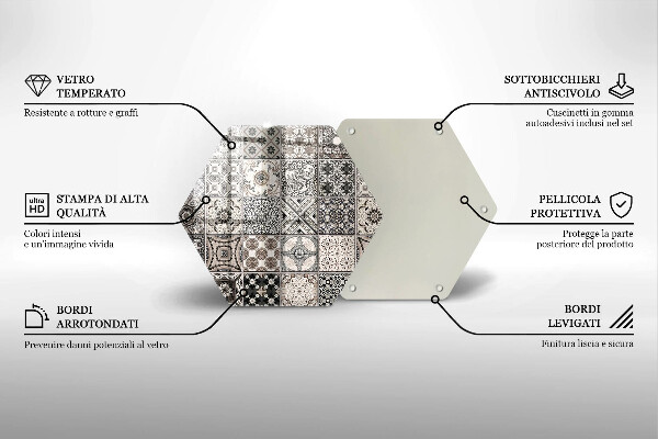 Üveg vágódeszka Dekoratív csempe
