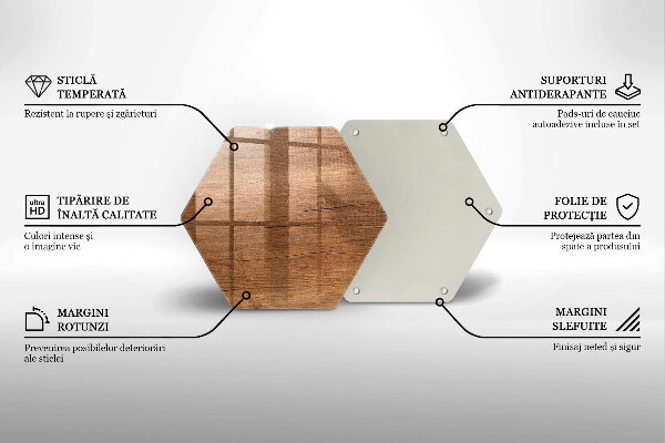 Üveg vágódeszka Fa textúra