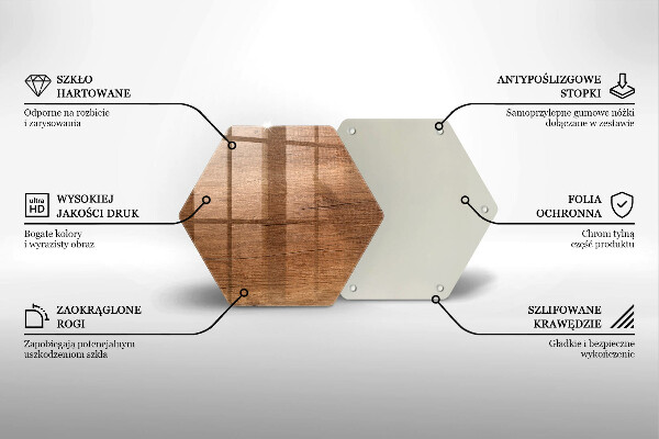 Üveg vágódeszka Fa textúra