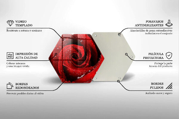 Üveg vágódeszka Rózsa virág szirmai