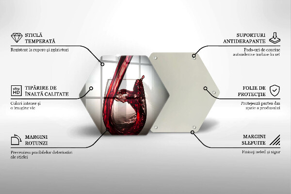 Üveg vágódeszka Pohár és vörösbor