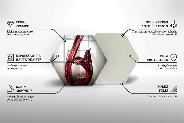 Üveg vágódeszka Pohár és vörösbor