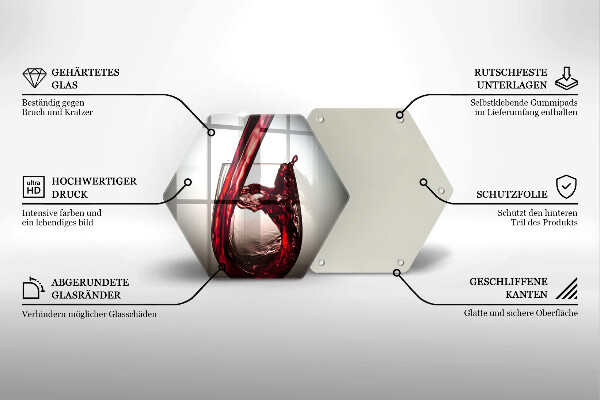 Üveg vágódeszka Pohár és vörösbor