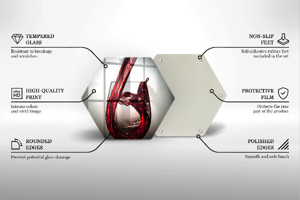 Üveg vágódeszka Pohár és vörösbor
