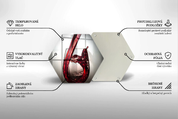Üveg vágódeszka Pohár és vörösbor