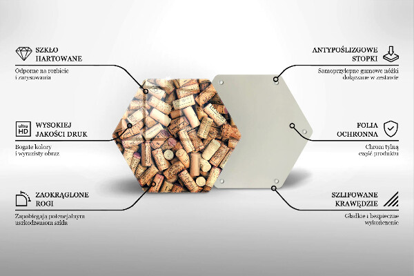 Üveg vágódeszka Bordugók varrat nélküli mintát
