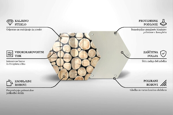 Üveg vágódeszka Fa fatörzsek