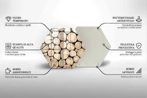 Üveg vágódeszka Fa fatörzsek