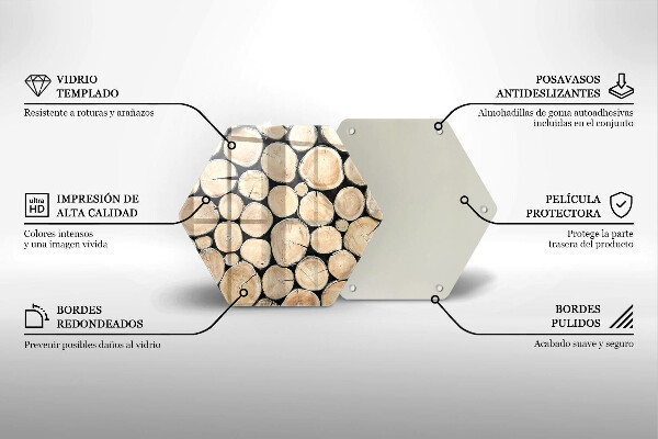 Üveg vágódeszka Fa fatörzsek