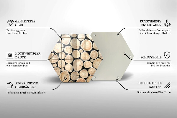 Üveg vágódeszka Fa fatörzsek