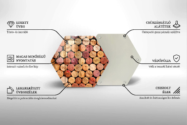 Üveg vágódeszka Bordugók minta
