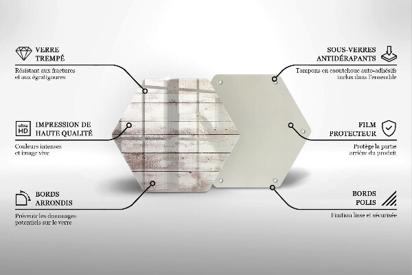 Üveg vágódeszka Régi fa táblák