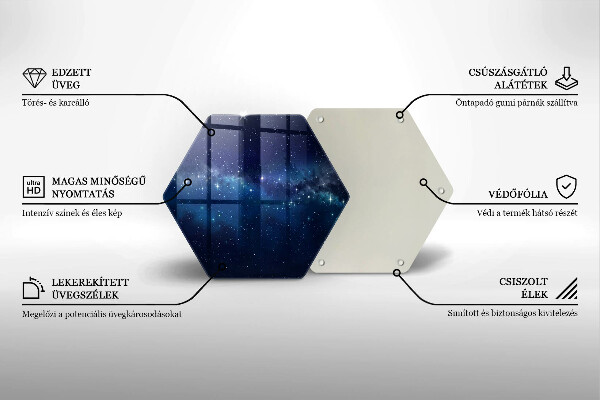 Üveg vágódeszka Tér és csillagok