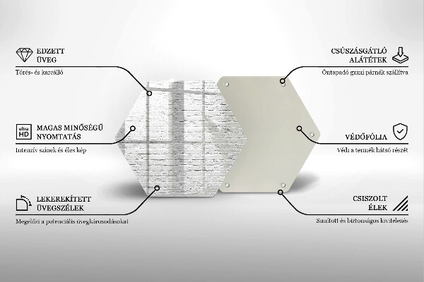 Üveg vágódeszka Téglafal fal
