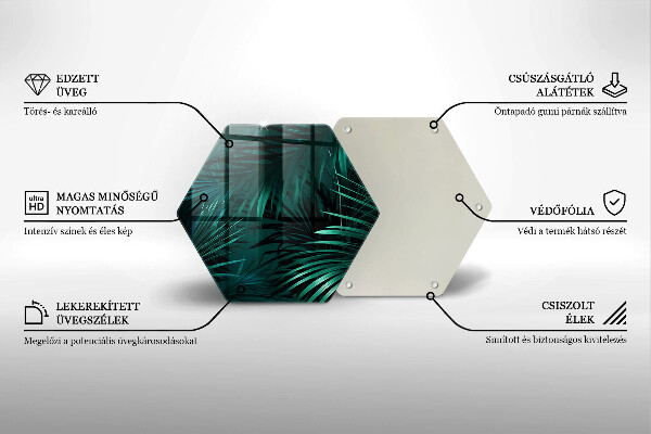 Üveg vágódeszka Vad dzsungel levelei