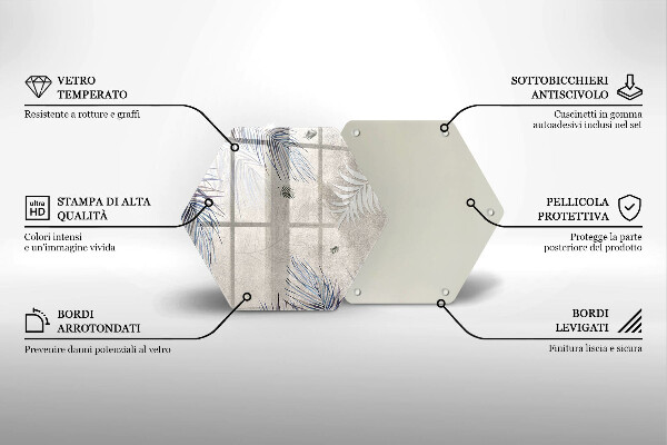 Üveg vágódeszka Finom levelek