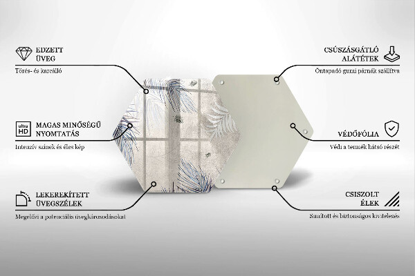 Üveg vágódeszka Finom levelek