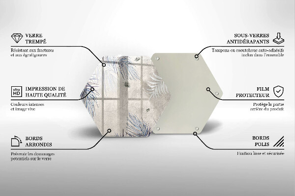Üveg vágódeszka Finom levelek