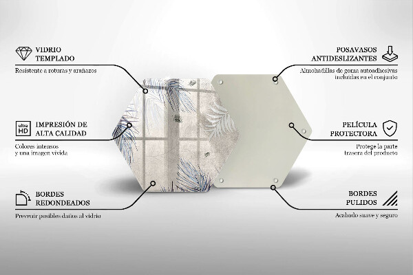 Üveg vágódeszka Finom levelek