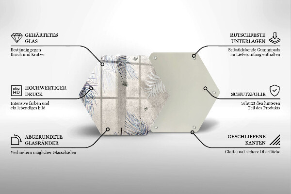 Üveg vágódeszka Finom levelek