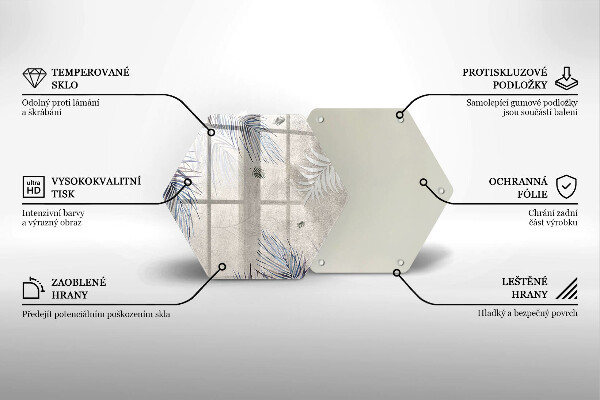 Üveg vágódeszka Finom levelek