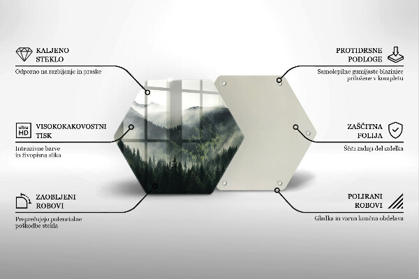 Üveg vágódeszka Erdő és köd táj