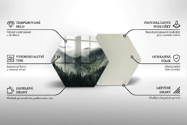 Üveg vágódeszka Erdő és köd táj