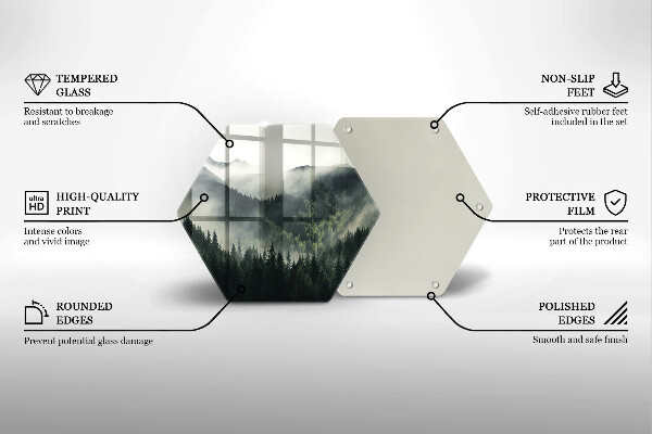 Üveg vágódeszka Erdő és köd táj