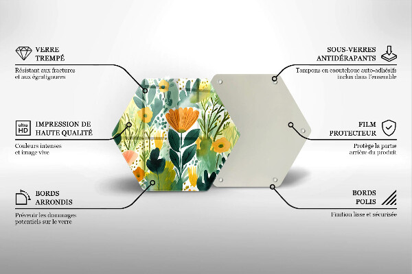 Üveg vágódeszka Festett virágok