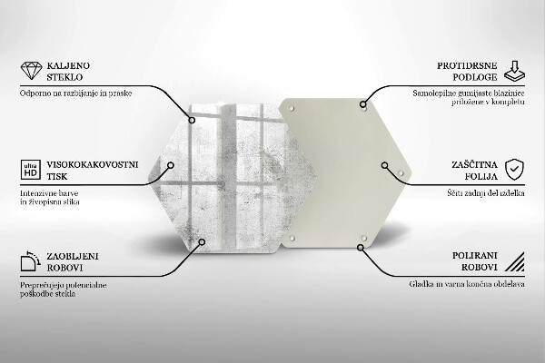 Üveg vágódeszka Beton textúra