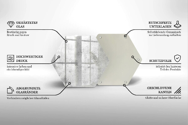 Üveg vágódeszka Beton textúra