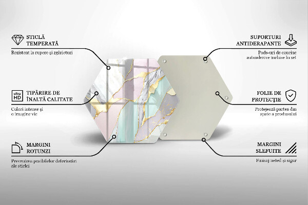 Üveg vágódeszka Pasztell márvány