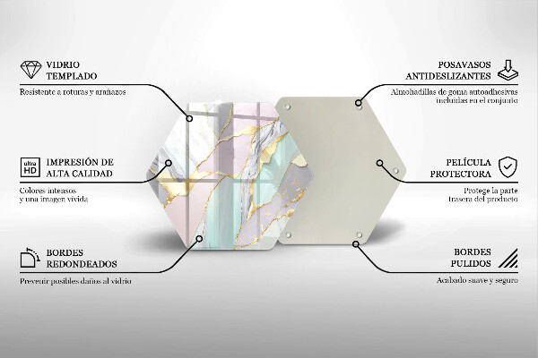 Üveg vágódeszka Pasztell márvány