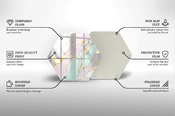 Üveg vágódeszka Pasztell márvány
