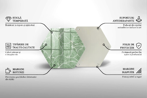 Üveg vágódeszka Lineáris levelek