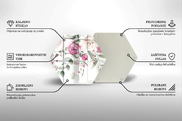 Üveg vágódeszka Akvarell rózsák