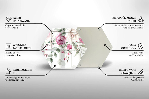 Üveg vágódeszka Akvarell rózsák