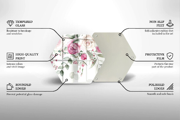 Üveg vágódeszka Akvarell rózsák