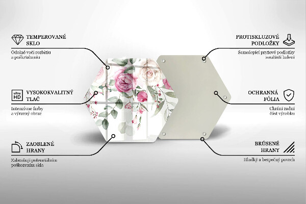 Üveg vágódeszka Akvarell rózsák