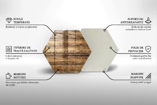 Üveg vágódeszka Fa textúra táblák