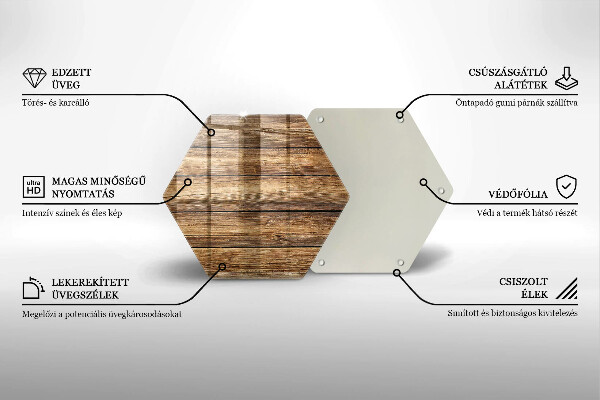 Üveg vágódeszka Fa textúra táblák