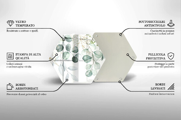 Üveg vágódeszka Festett növények