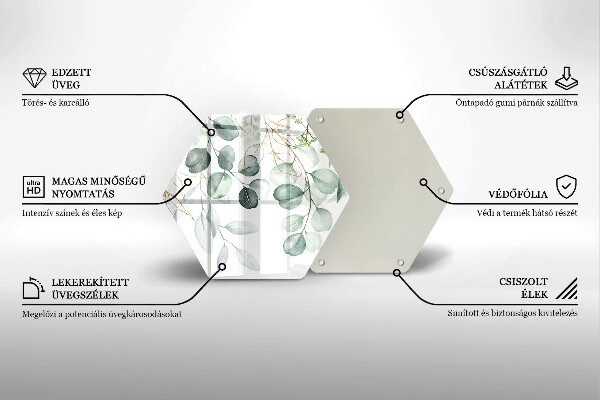 Üveg vágódeszka Festett növények