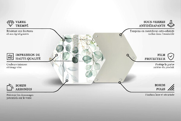 Üveg vágódeszka Festett növények