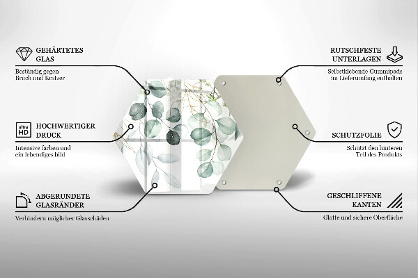 Üveg vágódeszka Festett növények